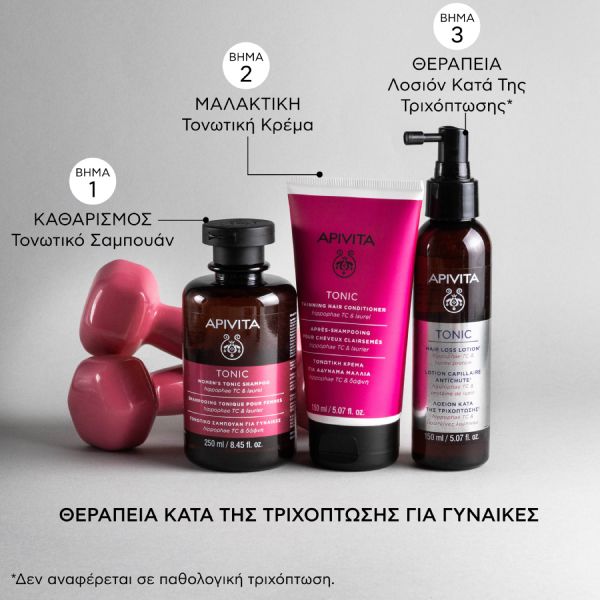 Apivita Τονωτικό Σαμπουάν Κατά της Τριχόπτωσης για Γυναίκες με Hippophae TC και Δάφνη 250 ml