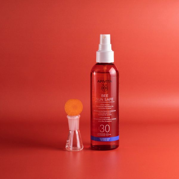 Apivita Bee Sun Safe Αντηλιακό Λάδι Σώματος για Μαύρισμα με Ηλίανθο και Καρότο 30 Spf 200 ml