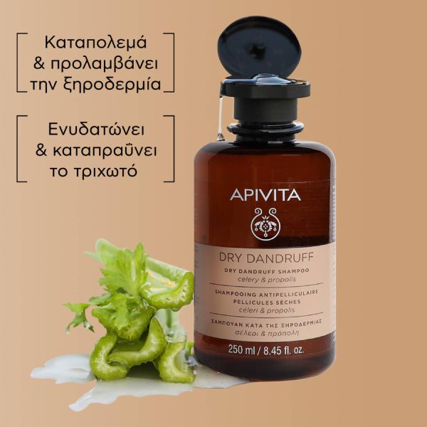 Apivita Dry Dandruff Σαμπουάν Κατά της Ξηροδερμίας με Σέλερι και Πρόπολη 250 ml