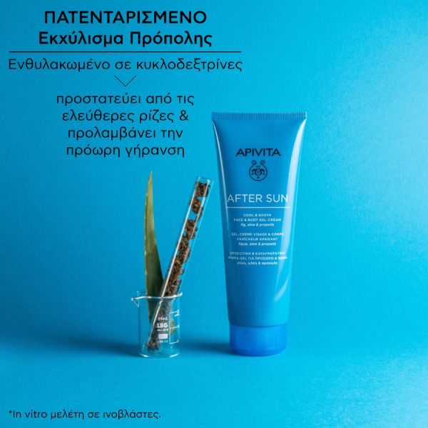 Apivita Bee Sun Safe After Sun Δροσιστική και Καταπραϋντική Ενυδατική Κρέμα Τζελ Προσώπου και Σώματος με Αλόη, Σύκο και Πρόπολη 100 ml Travel Size