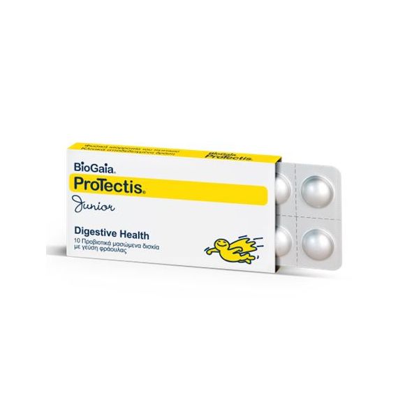 BioGaia Pro Tectis Junior Προβιοτικά με Γεύση Φράουλα 10 μασώμενα δισκία