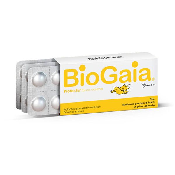 BioGaia Pro Tectis Junior Προβιοτικά με Γεύση Φράουλα 30 μασώμενα δισκία