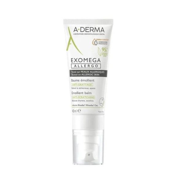 A-Derma Exomega Allegro Emollient Balm Αποστειρωμένο Μαλακτικό Βάλσαμο 40 ml