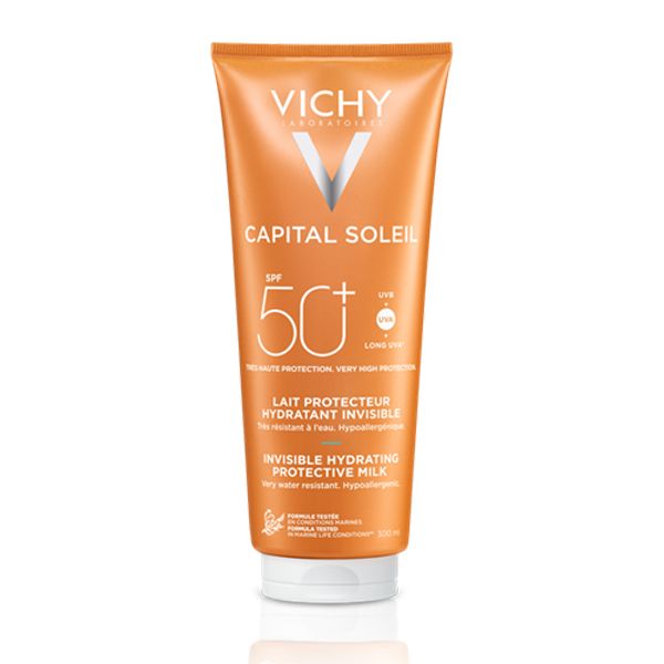 Vichy Capital Soleil Invisible Hydrating Protective Milk Αντηλιακό Ενυδατικό Γαλάκτωμα Προσώπου, Σώματος Spf50+ 300 ml