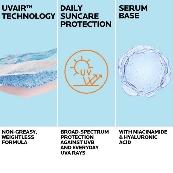 La Roche-Posay Anthelios UVair Daily Invisible Fluid Αντηλιακό Προσώπου με Αέρινη Υφή Spf50+ 40 ml