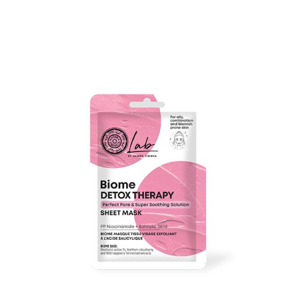 Natura Siberica Lab Biome Detox Therapy Sheet Mask Προσώπου Κατά των Ατελειών για Λιπαρό / Μικτό Δέρμα 1 τμχ