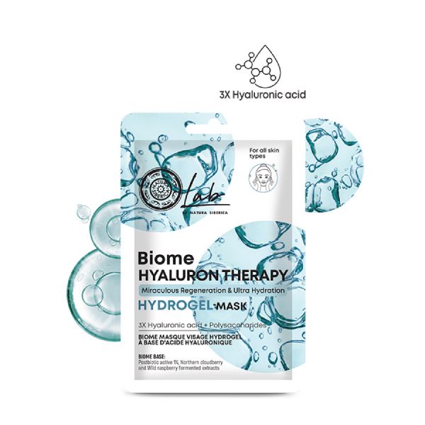 Natura Siberica Lab Biome Hyaluron Therapy Hydrogel Μάσκα Προσώπου Αναζωογόνησης και Ενυδάτωσης με Υαλουρονικό Οξύ 1 τμχ