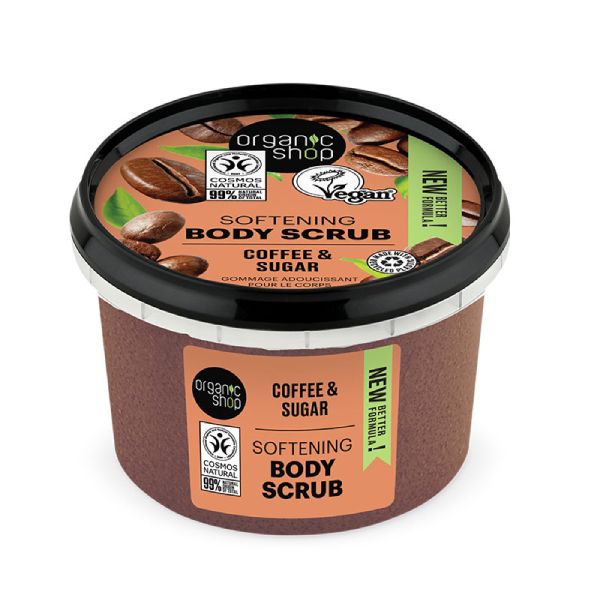 Organic Shop Scrub Σώματος για Απαλότητα με Καφέ και Ζάχαρη 250 ml