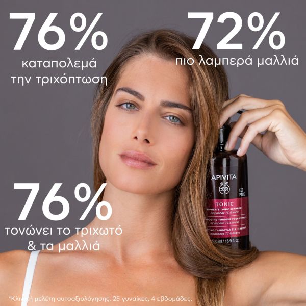 Apivita Tonic Τονωτικό Σαμπουάν Κατά της Τριχόπτωση με Hippophae TC και Δάφνη για Γυναίκες 500 ml
