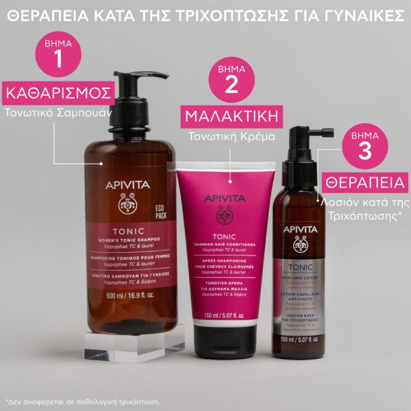 Apivita Tonic Τονωτικό Σαμπουάν Κατά της Τριχόπτωση με Hippophae TC και Δάφνη για Γυναίκες 500 ml