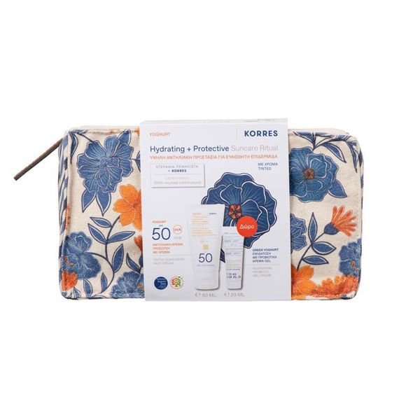Korres Set με Sunscreen Face Cream Αντηλιακή Κρέμα Προσώπου με Χρώμα Spf50 50 ml και Δώρο Nourishing Probiotic Gel-Cream Ενυδατική Κρέμα-Τζελ Προσώπου 20 ml