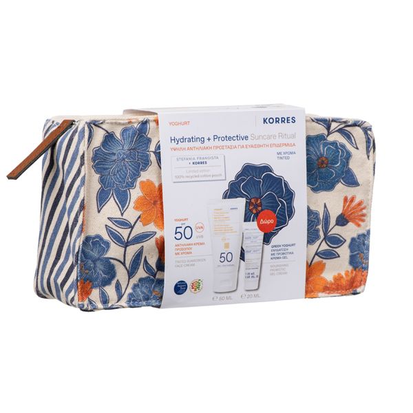 Korres Set με Sunscreen Face Cream Αντηλιακή Κρέμα Προσώπου με Χρώμα Spf50 50 ml και Δώρο Nourishing Probiotic Gel-Cream Ενυδατική Κρέμα-Τζελ Προσώπου 20 ml