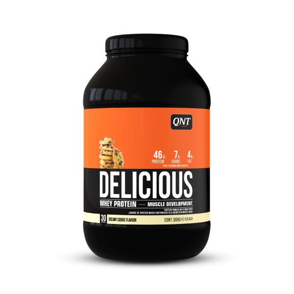 QNT Delicious Whey Protein Πρωτεΐνη Ορού Γάλακτος με Γεύση Creamy Cookie 908 gr