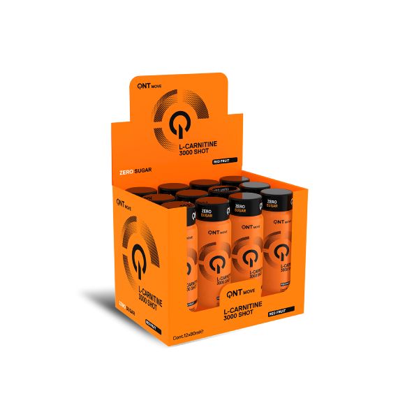 QNT Move L-Carnitine 3000 mg Shot Συμπλήρωμα Διατροφής για Ενέργεια και Καύση Λίπους με Γεύση Red Fruits 80 ml