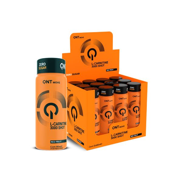 QNT Move L-Carnitine 3000 mg Shot Συμπλήρωμα Διατροφής για Ενέργεια και Καύση Λίπους με Γεύση Red Fruits 80 ml