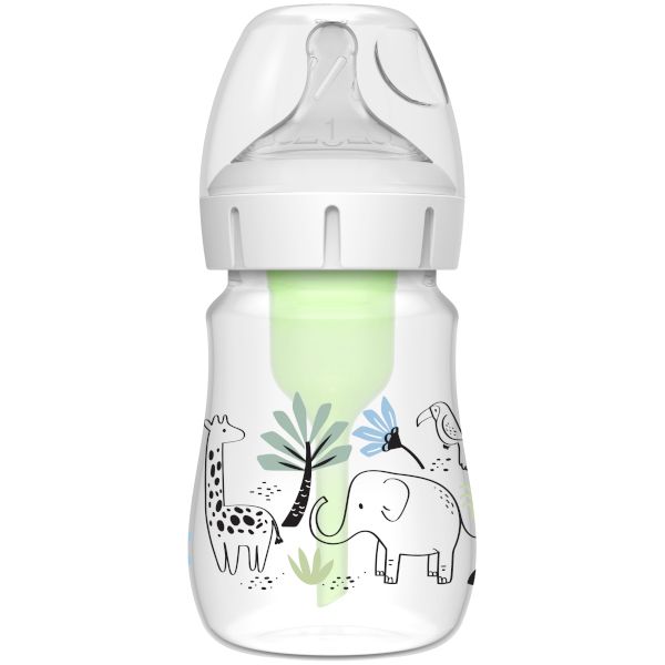 Dr. Brown's Options+ Anti-Colic Πλαστικό Μπιμπερό με Φαρδύ Λαιμό Ελεφαντάκι 0m+ 150ml