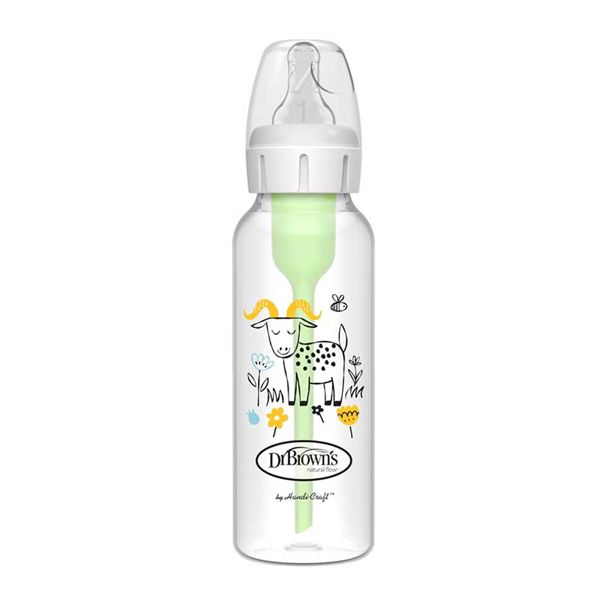 Dr. Brown's Options+ Anti-Colic Πλαστικό Μπιμπερό με Στενό Λαιμό 0m+ Κατσικούλα 250 ml