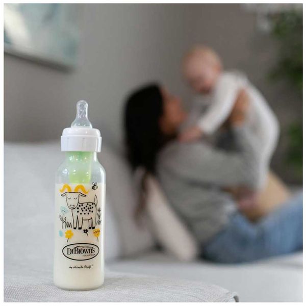Dr. Brown's Options+ Anti-Colic Πλαστικό Μπιμπερό με Στενό Λαιμό 0m+ Κατσικούλα 250 ml