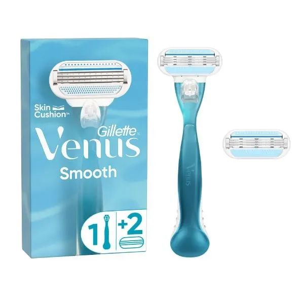 Gillette Venus Smooth Γυναικεία Ξυριστική Μηχανή & 2 Ανταλλακτικές Κεφαλές