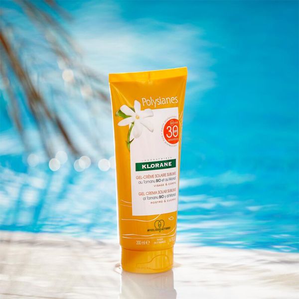 Klorane Polysianes Αντηλιακή Kρέμα-Τζελ Προσώπου, Σώματος Spf30 με Tamanu & Monoi 50 ml