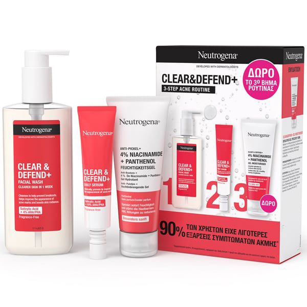 Neutrogena Clear & Defend+ 3-Step Acne Routine 3 τμχ