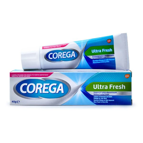 Corega 3D Ultra Fresh Στερεωτική Κρέμα Οδοντοστοιχιών με Γεύση Μέντα 40 gr