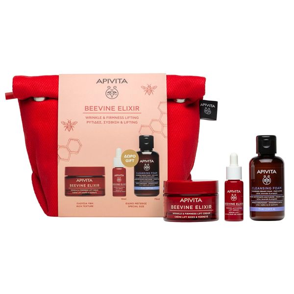Apivita Beevine Elixir Set με Αντιρυτιδική Κρέμα Πλούσιας Υφής 50 ml και Δώρο Ορός Ενεργοποίησης 10 ml & Αφρός Καθαρισμού 75 ml