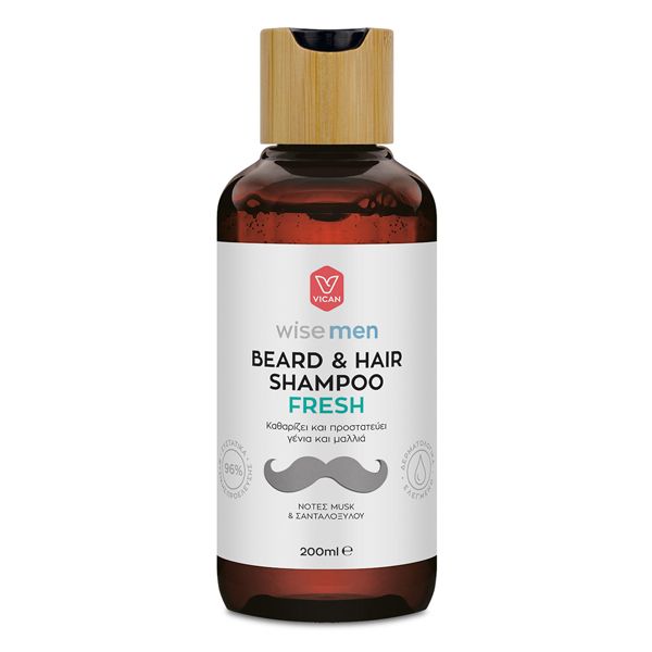 Vican Wise Men Fresh Σαμπουάν Γενειάδας & Μαλλιών 200 ml