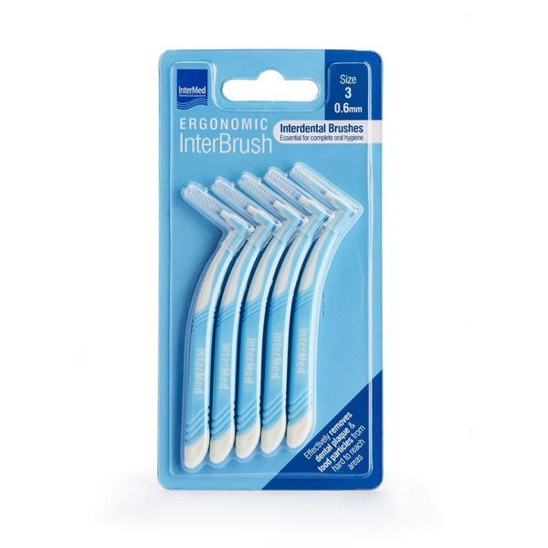 Intermed Ergonomic InterBrush Μεσοδόντια Βουρτσάκια 0.6 mm Γαλάζια 5 τμχ