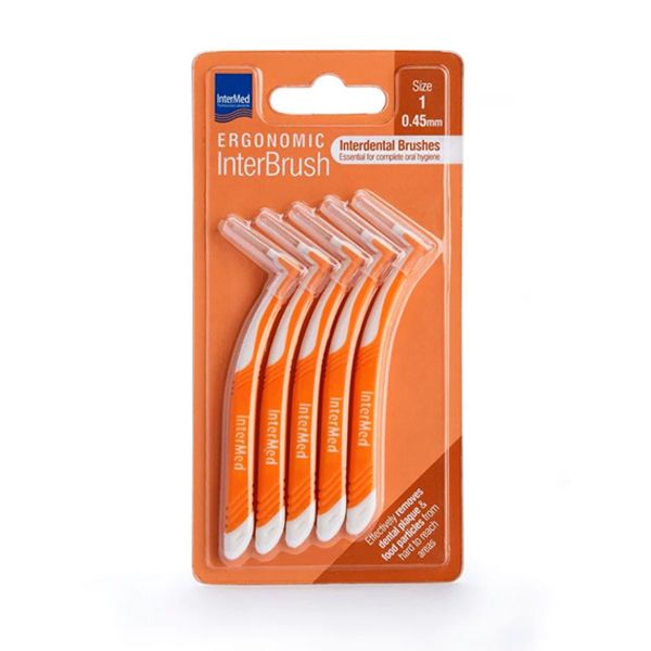 Intermed Ergonomic InterBrush Μεσοδόντια Βουρτσάκια 0.45 mm Πορτοκαλί 5 τμχ