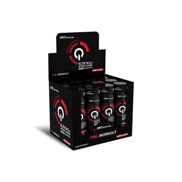 QNT Metapure Pre-workout Elite N.O.+ Nitric Oxide Rapid Absorption Συμπλήρωμα Διατροφής για Μυϊκή Διέγερση με Γεύση Cherry-Grape 80 ml