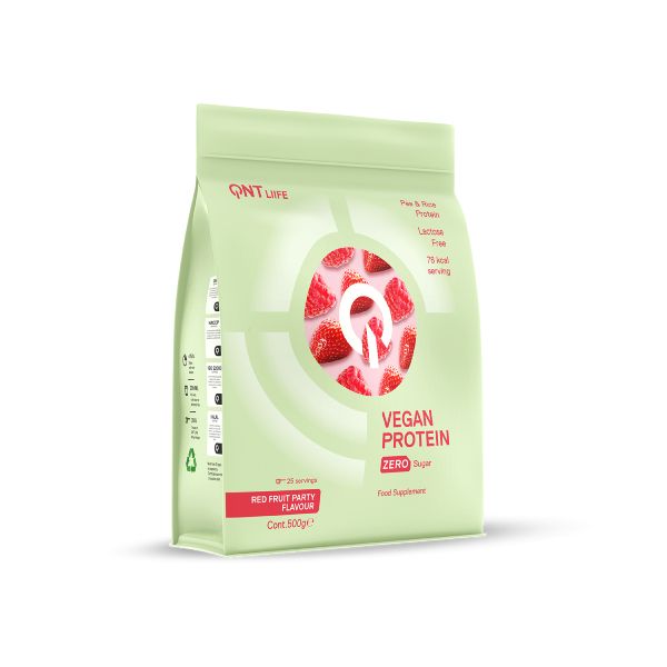 QNT Liife Vegan Protein Πρωτεΐνη με Red Fruit Party 500 gr