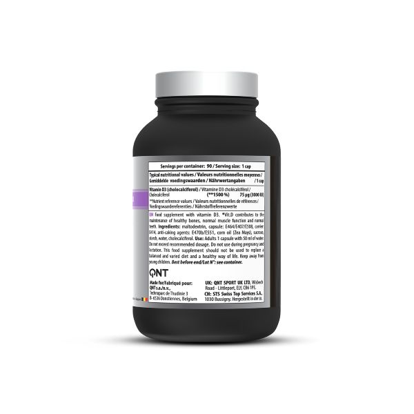 QNT Care Vitamin D3 3000IU Vegan Βιταμίνη D3 για Υποστήριξη Μυών, Οστών και Δοντιών 90 Κάψουλες