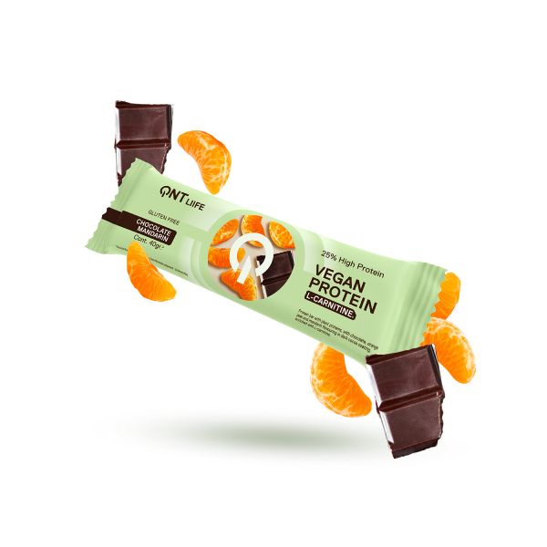 QNT Liife Vegan Protein L-Carnitine 25% Μπάρα Πρωτεΐνης με L-Καρνιτίνη με Γεύση Chocolate Mandarin 40 gr
