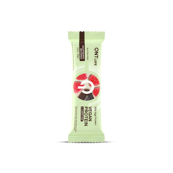 QNT Liife Vegan Protein L-Carnitine 25% Μπάρα Πρωτεΐνης με L-Καρνιτίνη με Γεύση Raspberry Brownie 40 gr