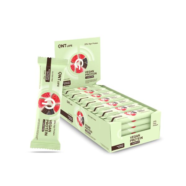 QNT Liife Vegan Protein L-Carnitine 25% Μπάρα Πρωτεΐνης με L-Καρνιτίνη με Γεύση Raspberry Brownie 40 gr
