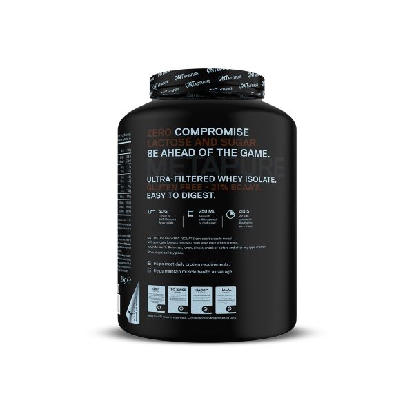 QNT Metapure Whey Isolate Zero Απομονωμένη Πρωτεΐνη Ορού Γάλακτος με Γεύση Belgian Chocolate 2 kg