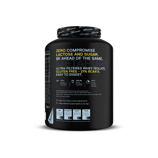 QNT Metapure Whey Isolate Zero Απομονωμένη Πρωτεΐνη Ορού Γάλακτος με Γεύση Banana 2 kg