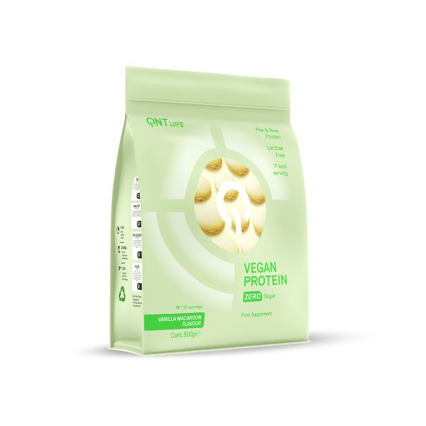 QNT Liife Vegan Protein Πρωτεΐνη με Γεύση Vanilla Macaroon 500 gr