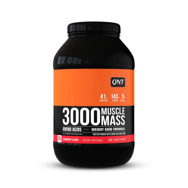 QNT Metapure Muscle Mass 3000 Gainer Amino Acids Συμπλήρωμα Διατροφής για Μυϊκή Ανάπτυξη με Γεύση Strawberry 1.3 kg