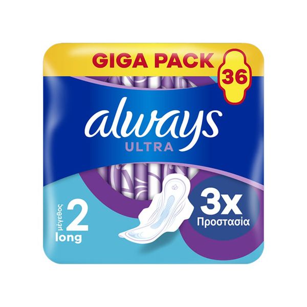 Always Ultra Long Plus Σερβιέτες No2 με Φτερά 36 τμχ