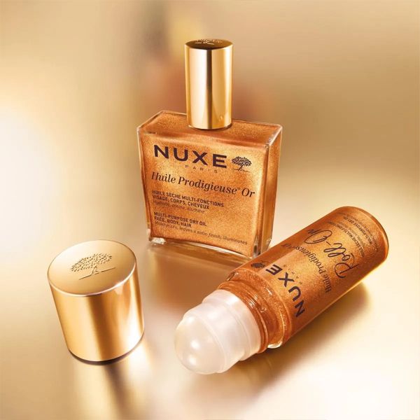 Nuxe Huile Prodigieuse Roll-On Ιριδίζον Πολυχρηστικό Ξηρό Λάδι για Πρόσωπο-Σώμα και Μαλλιά 60 ml