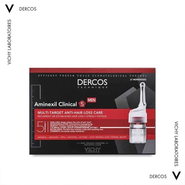 Vichy Dercos Aminexil Clinical 5 Πρόγραμμα κατά της Ανδρικής Τριχόπτωσης 21 monodoses 6 ml
