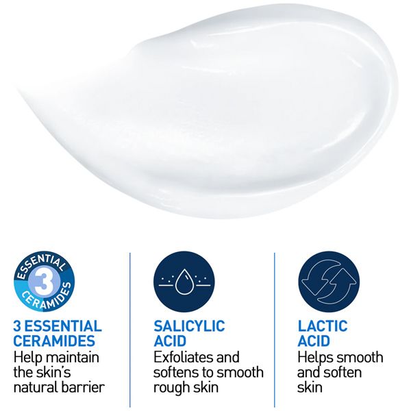 CeraVe SA 10% Urea Ενυδατική & Απολεπιστική Κρέμα Προσώπου, Σώματος για Ξηρό/Τραχύ Δέρμα 340 gr