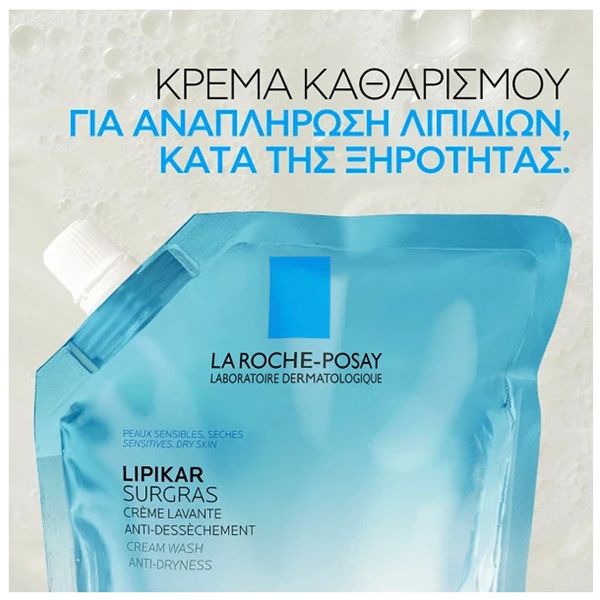 La Roche-Posay Lipikar Eco Refill Surgras Cream Wash Refill Anti-Dryness Καθαριστικό Προσώπου & Σώματος 400 ml