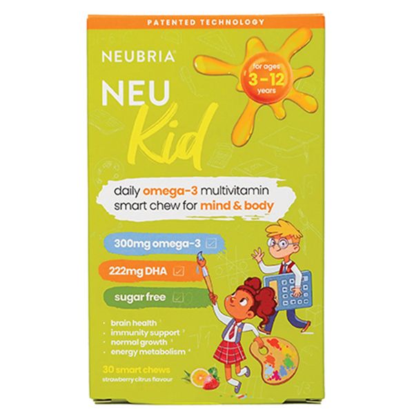 Neubria Neu Kid Παιδικό Συμπλήρωμα Διατροφής για Μυαλό & Σώμα 30 μασώμενα δισκία