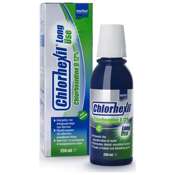 Chlorhexil Long Use 0,12% Στοματικό Διάλυμα για Αντιμικροβιακή Προστασία, Ανακούφιση & Φροντίδα 250 ml Chlorhexil Long Use 0,12% Στοματικό Διάλυμα για Αντιμικροβιακή Προστασία, Ανακούφιση & Φροντίδα 250 ml