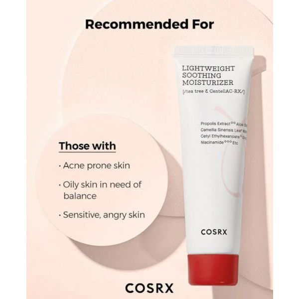 Korean COSRX Soothing Moisturizer Λεπτόρρευστη Ενυδατική Κρέμα για Ακνεϊκές Επιδερμίδες 80 ml