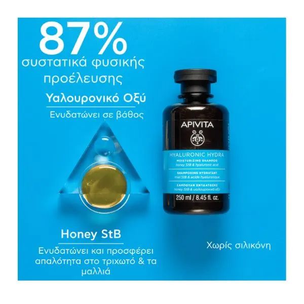 Apivita Hyaluronic Hydra Σαμπουάν Ενυδάτωσης 250 ml
