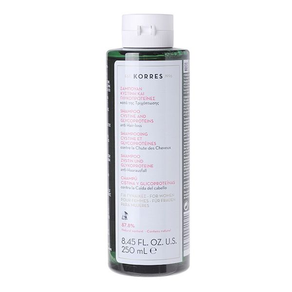 Korres Τονωτικό Σαμπουάν κατά της Γυναικείας Τριχόπτωσης με Κυστίνη και Γλυκοπρωτεΐνες 250 ml